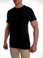 Однотонная черная мужская футболка из высококачественного хлопка с V-образным вырезом горловины Sis A2103 черный распродажа